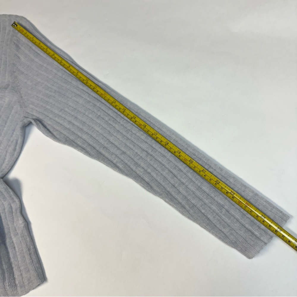 Eileen Fisher Ribbed Grey Blue Tencel Alpaca Wool Blend Lightweight Sweater XL - Picture 5 of 8